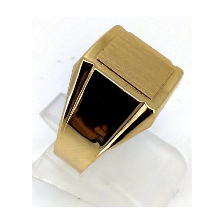 Anillo anillo sello raya lateral de oro 18k talla 23 2